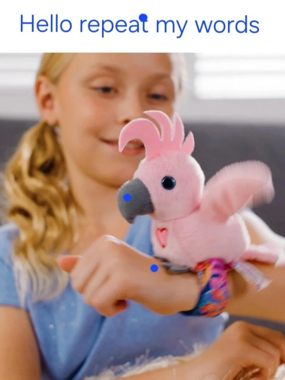 2 Pack Rechargeable Cockatoo & Blue Parrot Interactive Slap Bracelet Birds